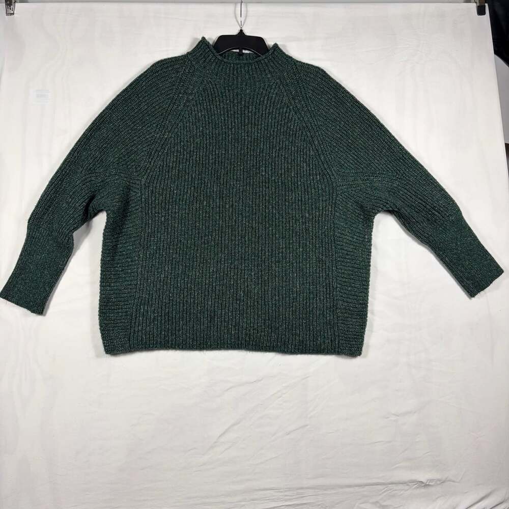 Chico's Mock Neck Ribbed Sweater Size XXL 4 Green